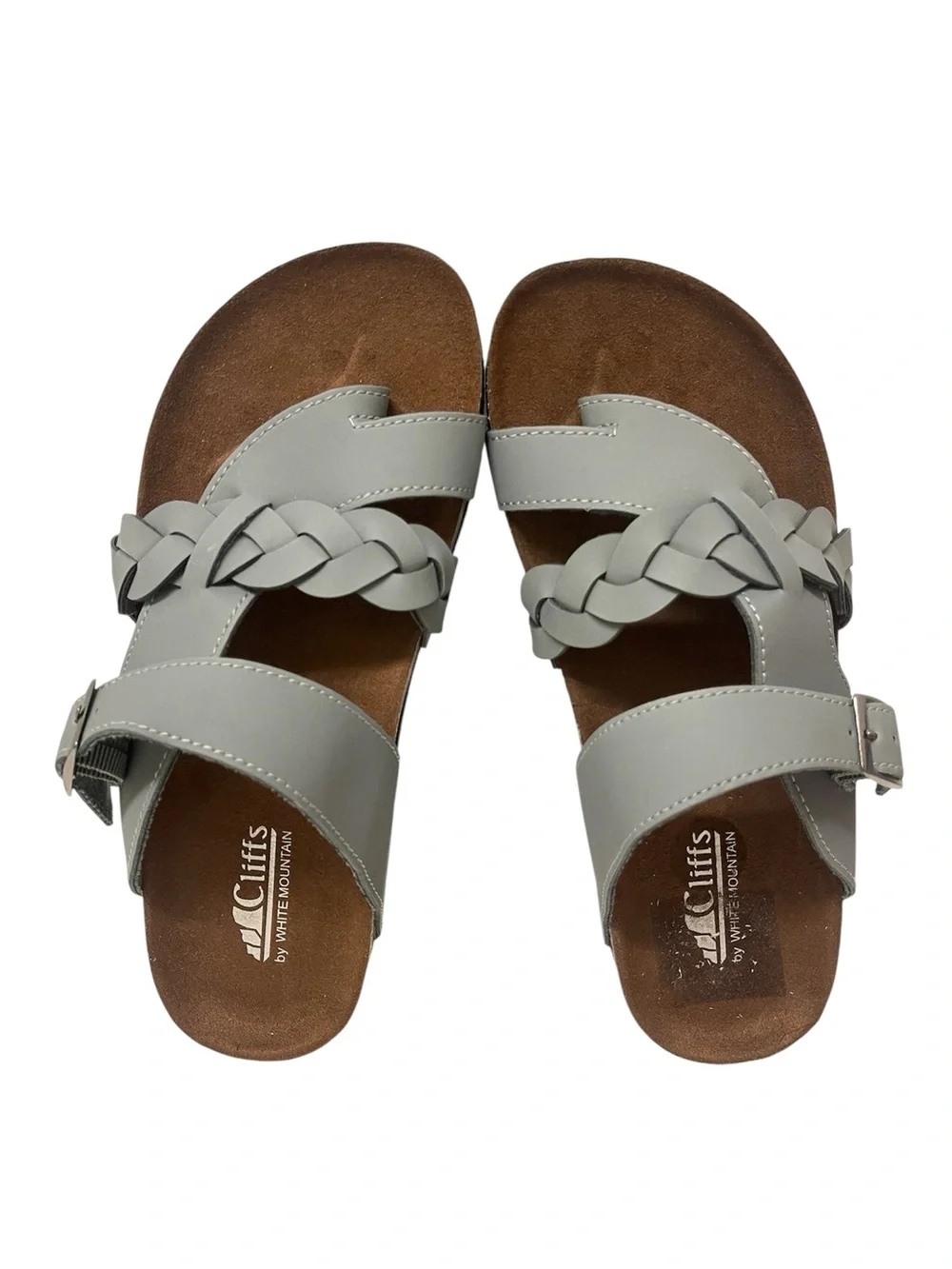 Cliffs by White Mountain Women's Blue/ Grey Braided Slide Sandals. (NWOT)